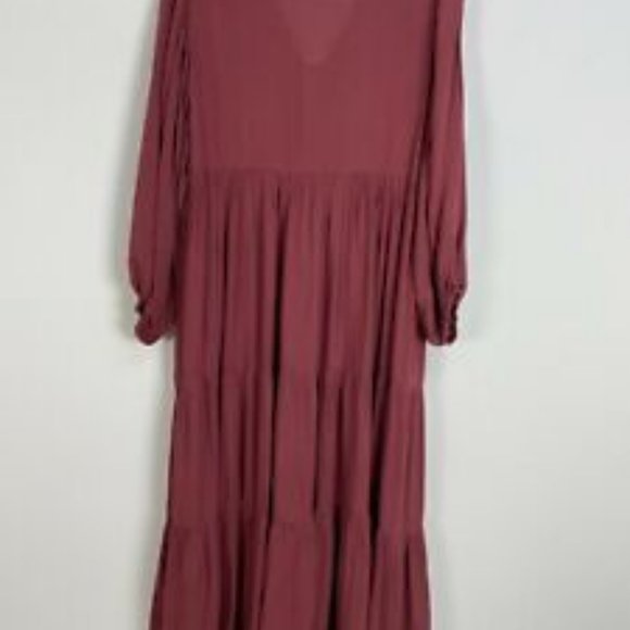 Young Fabulous Broke Maroon Size Small Boho Dress - Picture 5 of 13